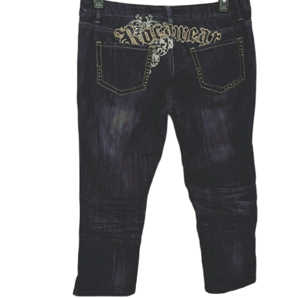 Rocawear Mid-rise Dark Wash Denim Capris EUC sz 13
